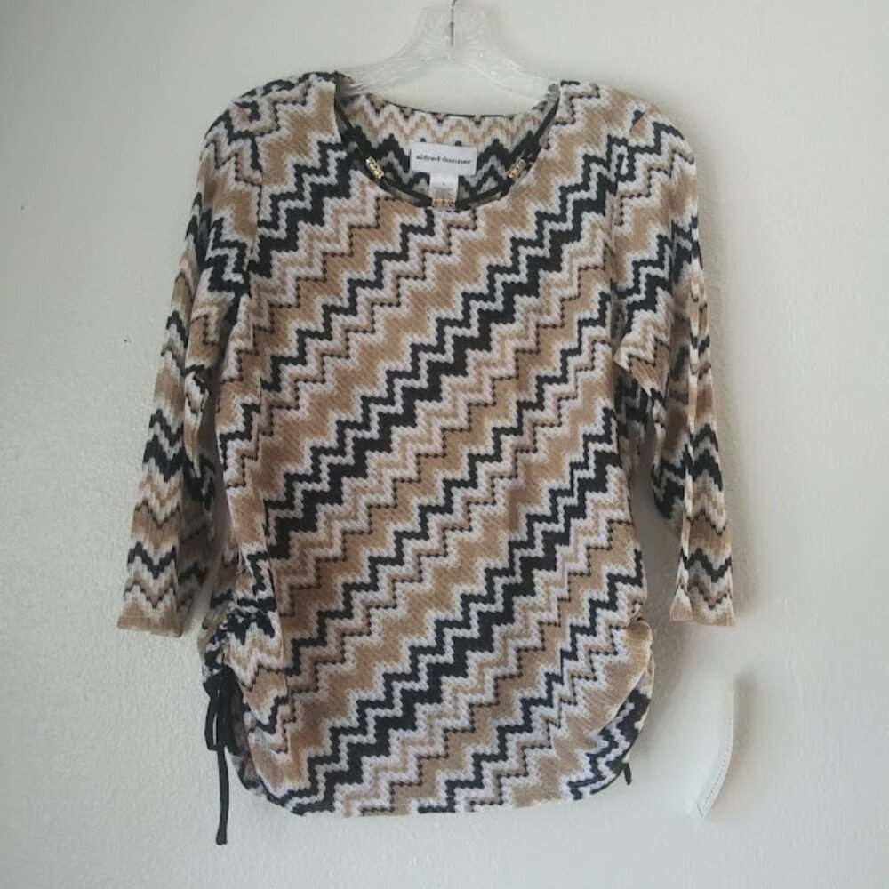 Alfred Dunner women's size S multicolored zigzag top